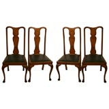 4 Queen Ann Style Dining Chairs